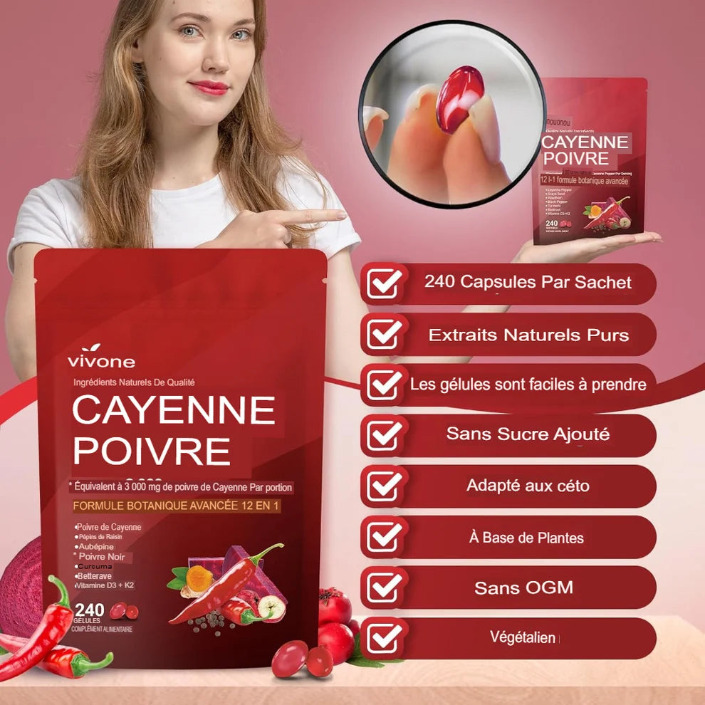 Cayenne Pepper Dietary Supplement Capsules